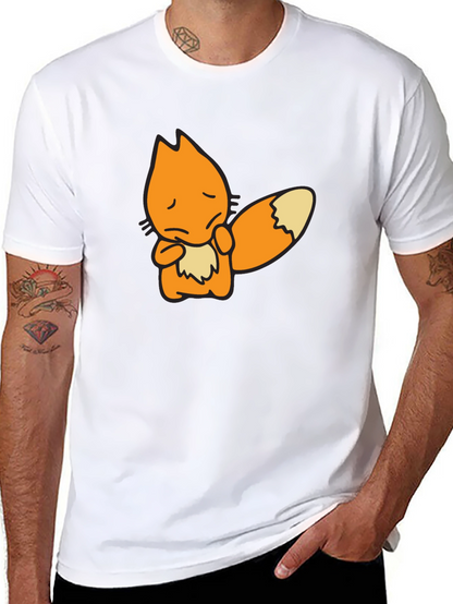 Sad Fox Graphic Black T-Shirt