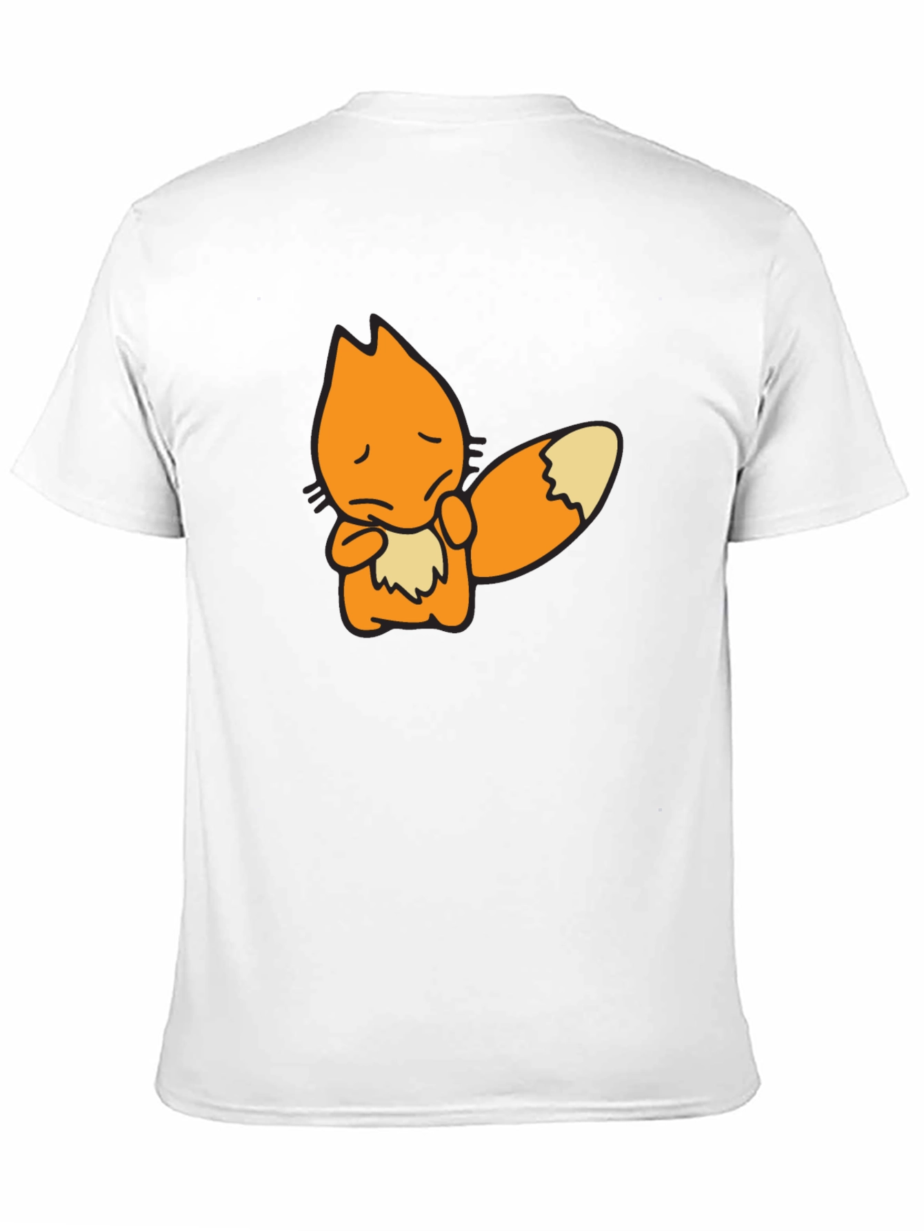 Sad Fox Graphic Black T-Shirt