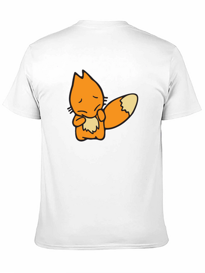 Sad Fox Graphic Black T-Shirt