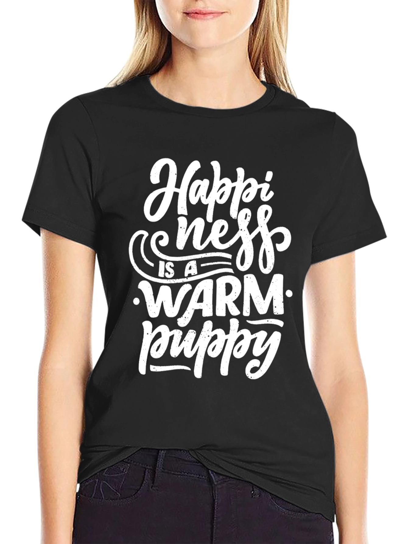 Happiness is a Warm Puppy Graphic T-Shirt