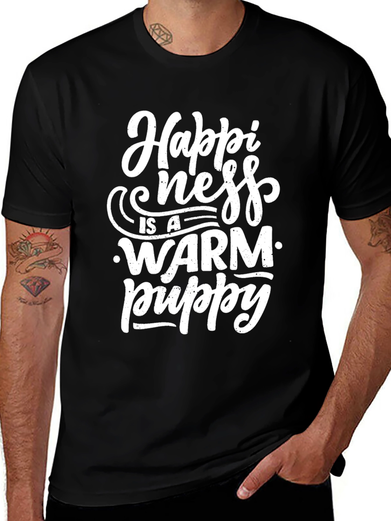 Happiness is a Warm Puppy Graphic T-Shirt