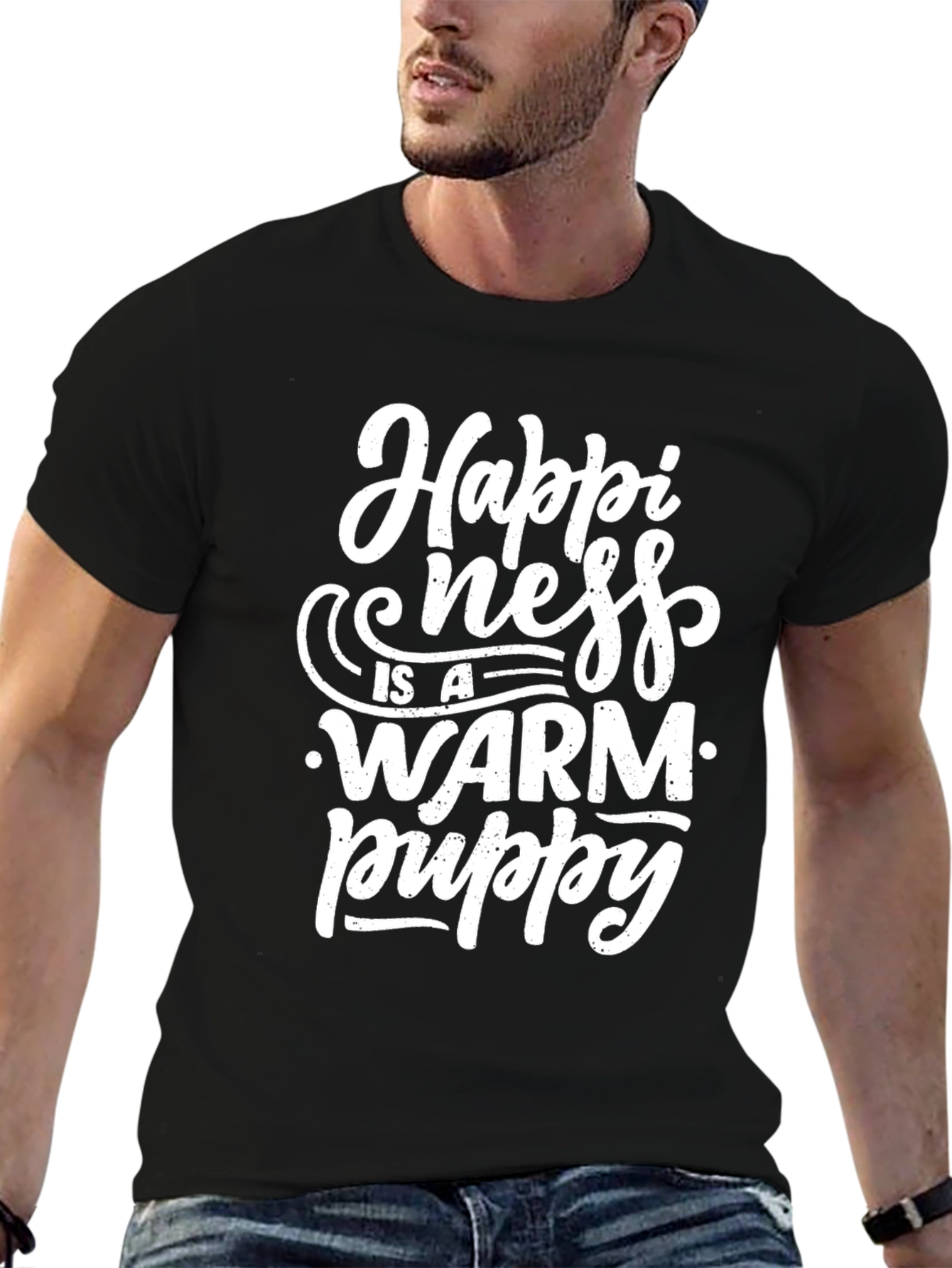 Happiness is a Warm Puppy Graphic T-Shirt
