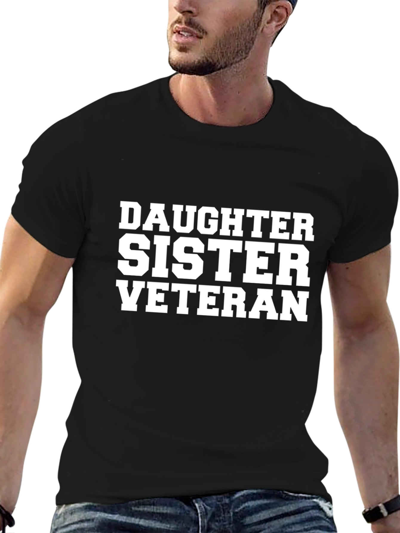 Daughter Sister Veteran Graphic Tee - Black