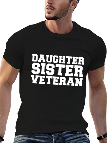 Daughter Sister Veteran Graphic Tee - Black