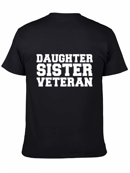 Daughter Sister Veteran Graphic Tee - Black
