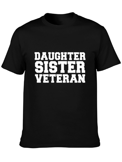 Daughter Sister Veteran Graphic Tee - Black
