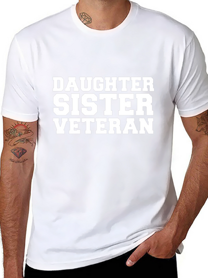 Daughter Sister Veteran Graphic Tee - Black
