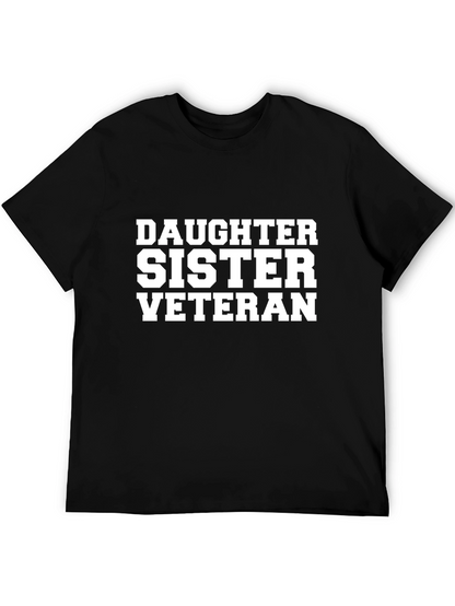 Daughter Sister Veteran Graphic Tee - Black