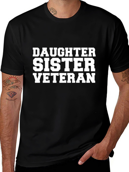 Daughter Sister Veteran Graphic Tee - Black