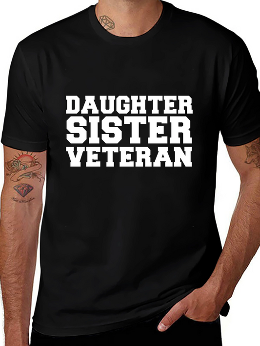 Daughter Sister Veteran Graphic Tee - Black