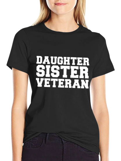 Daughter Sister Veteran Graphic Tee - Black