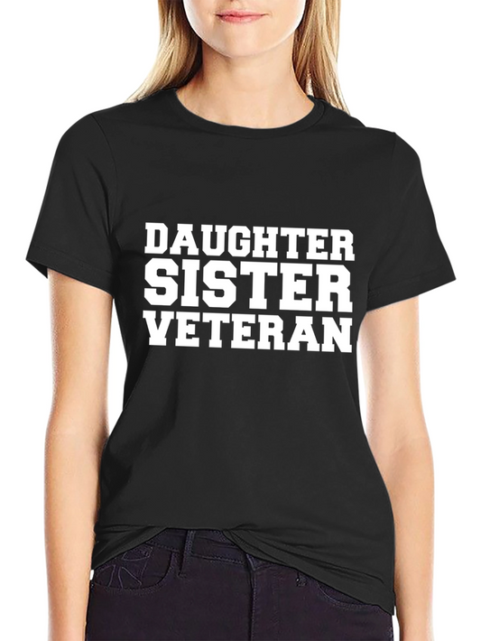 Daughter Sister Veteran Graphic Tee - Black