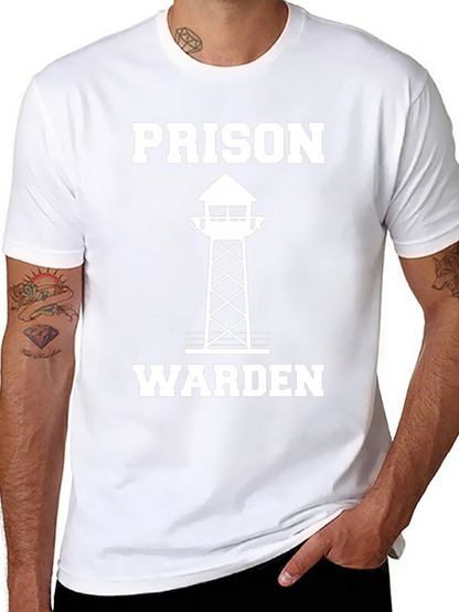 Prison Warden T-Shirt - Black Graphic Tee