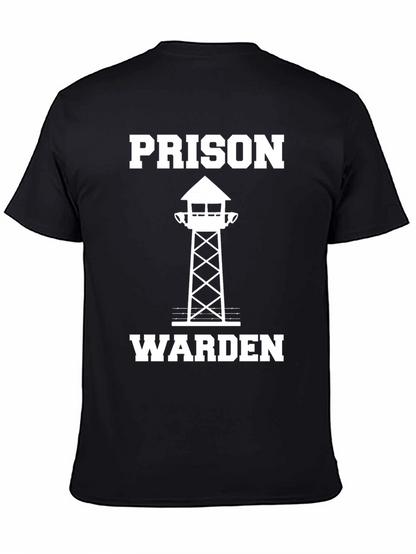 Prison Warden T-Shirt - Black Graphic Tee