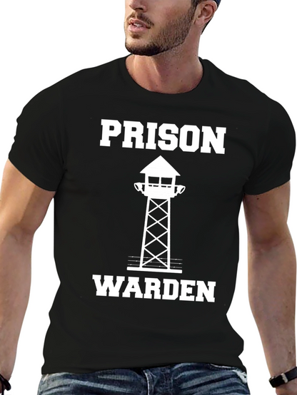 Prison Warden T-Shirt - Black Graphic Tee