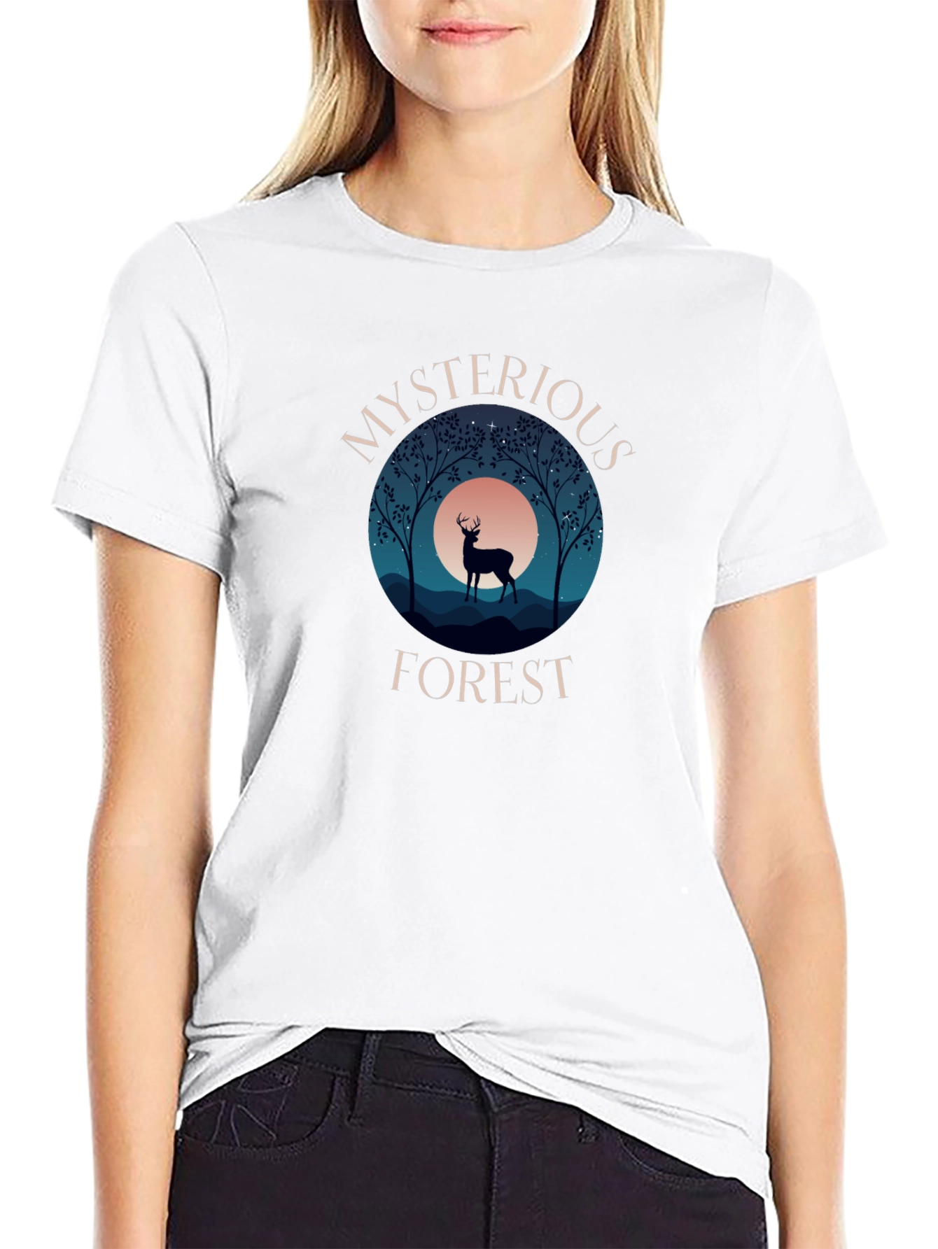 Mysterious Forest Graphic Tee - Black