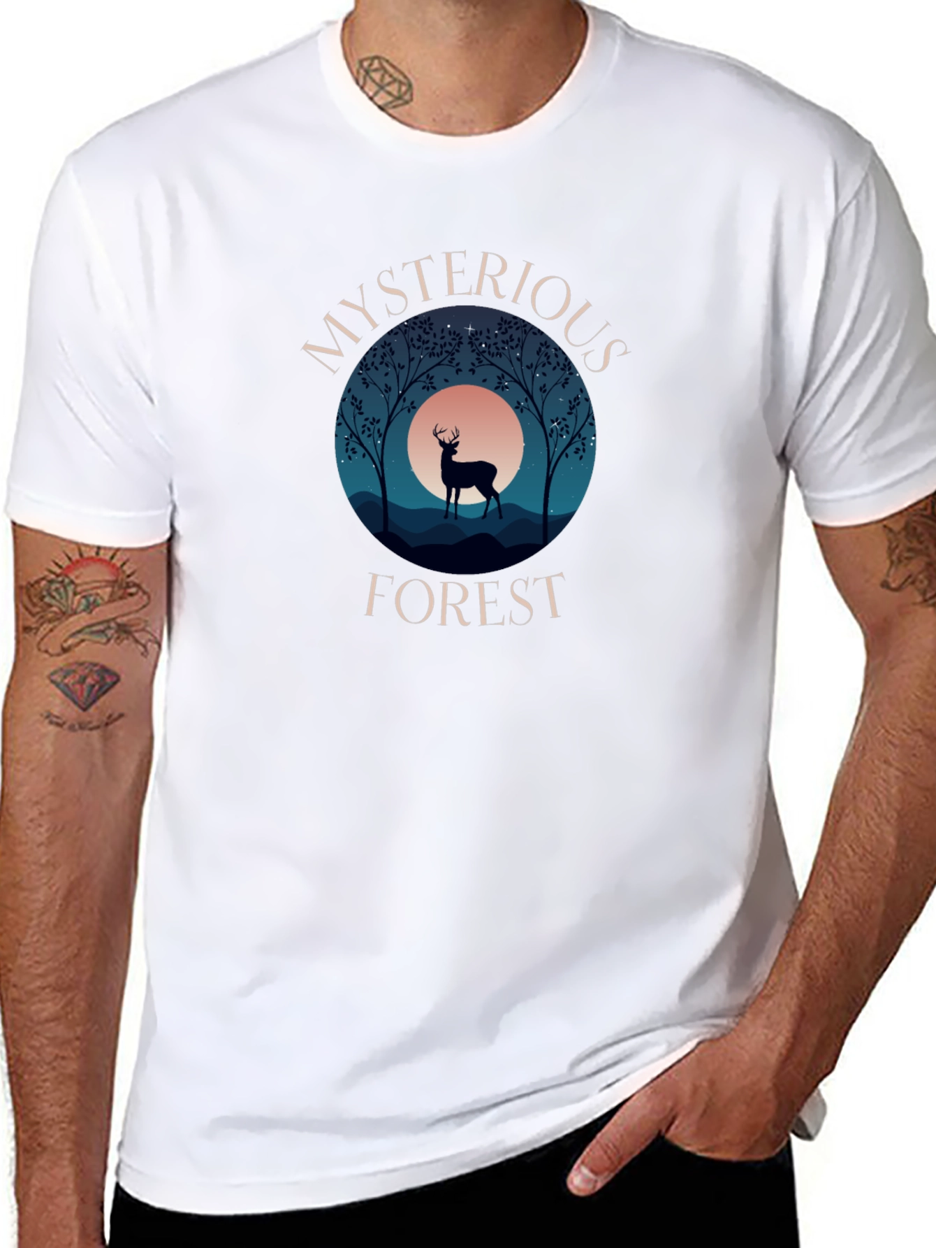 Mysterious Forest Graphic Tee - Black