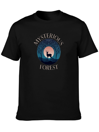 Mysterious Forest Graphic Tee - Black