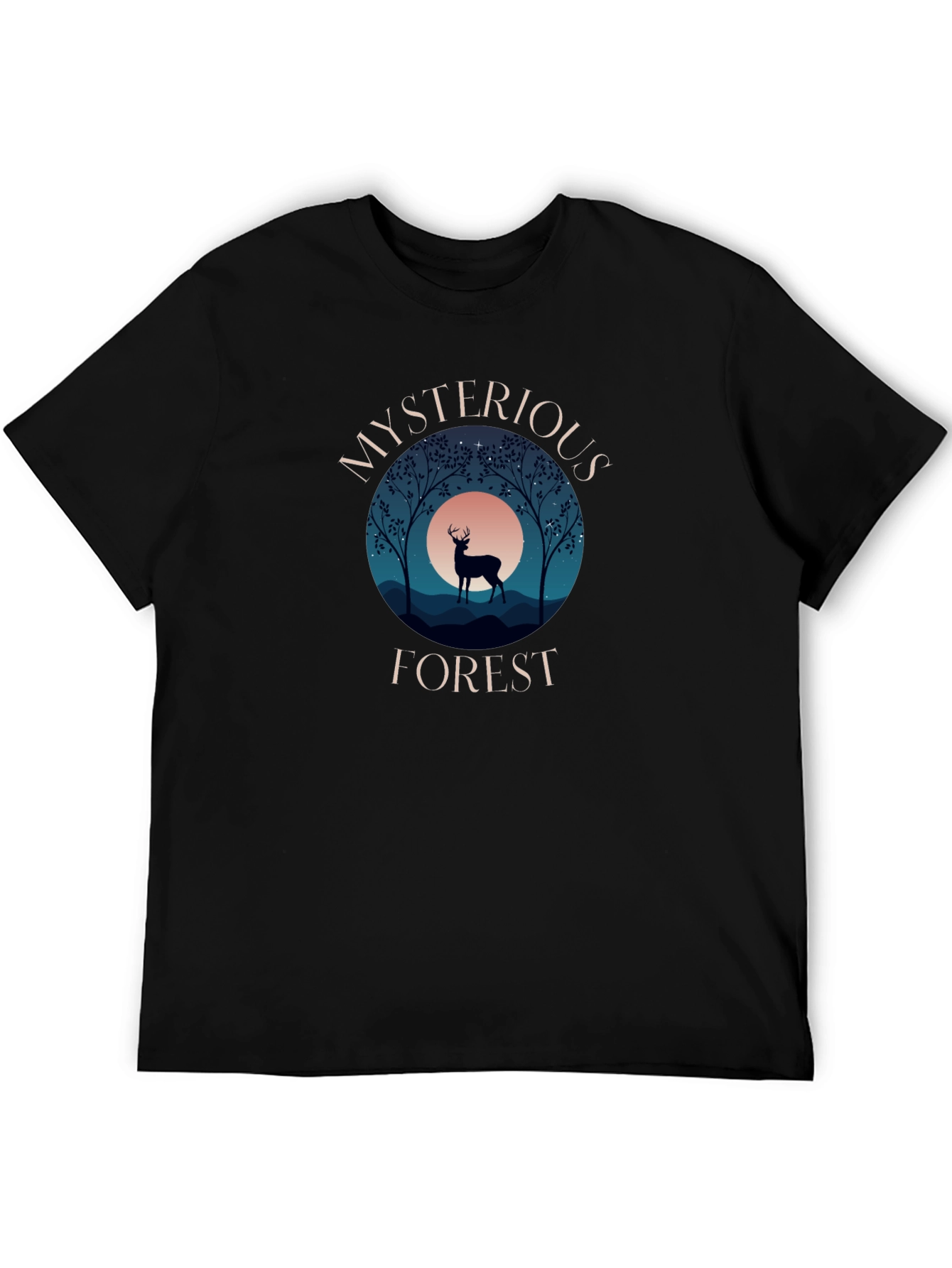 Mysterious Forest Graphic Tee - Black