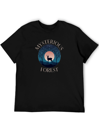 Mysterious Forest Graphic Tee - Black