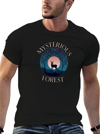 Mysterious Forest Graphic Tee - Black