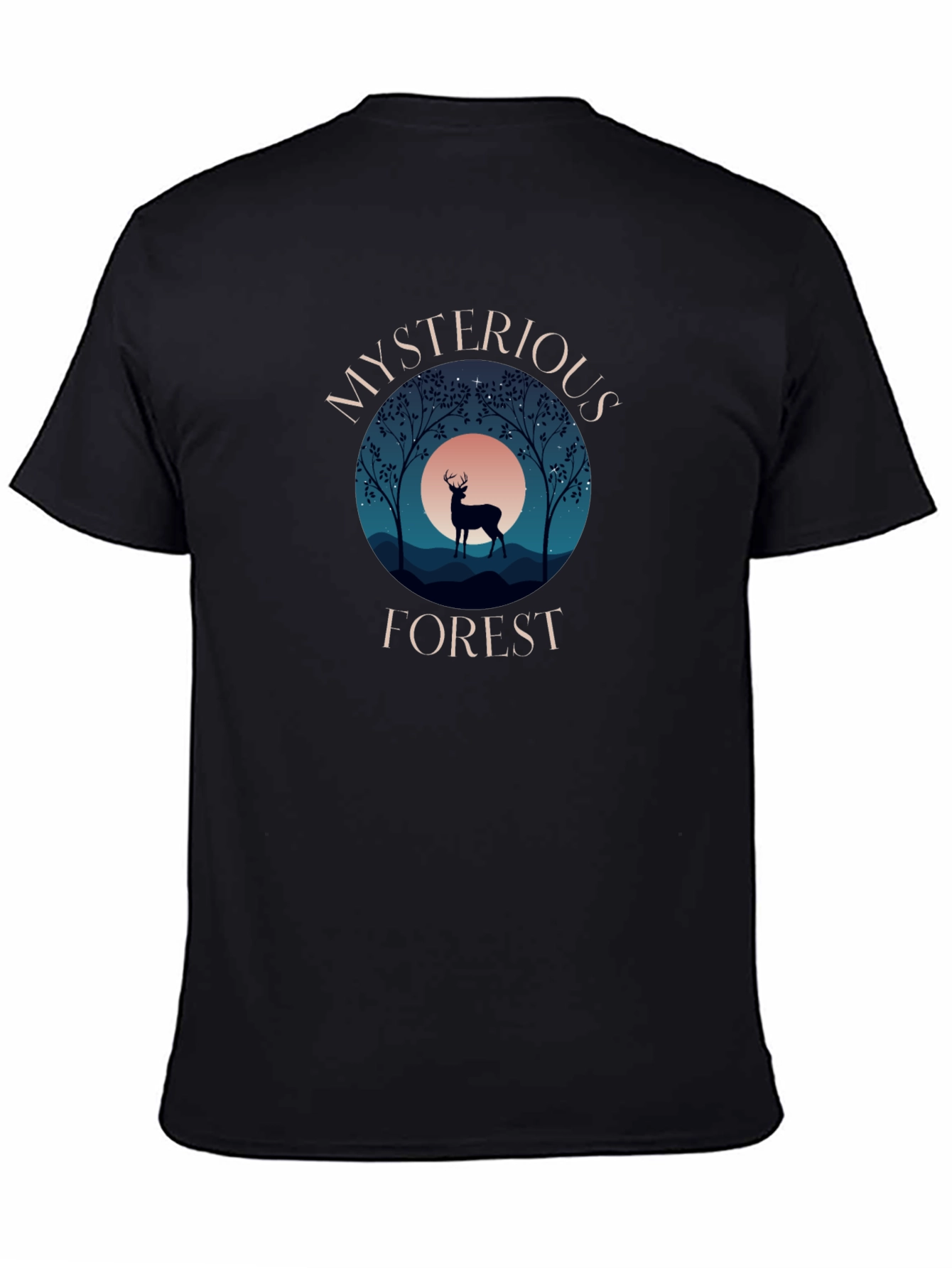 Mysterious Forest Graphic Tee - Black