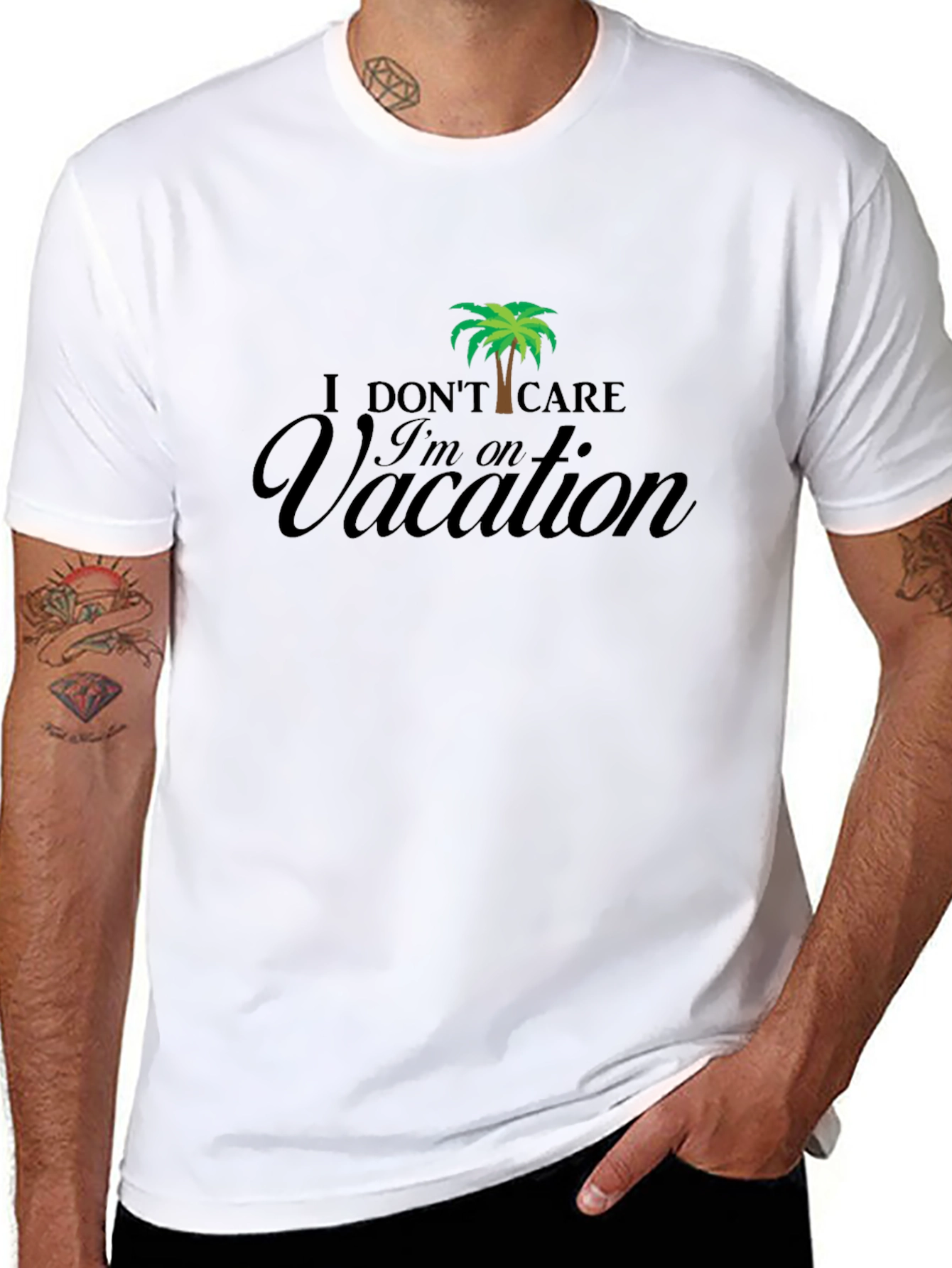 Vacation Mode T-Shirt - Relaxed Fit Black Tee