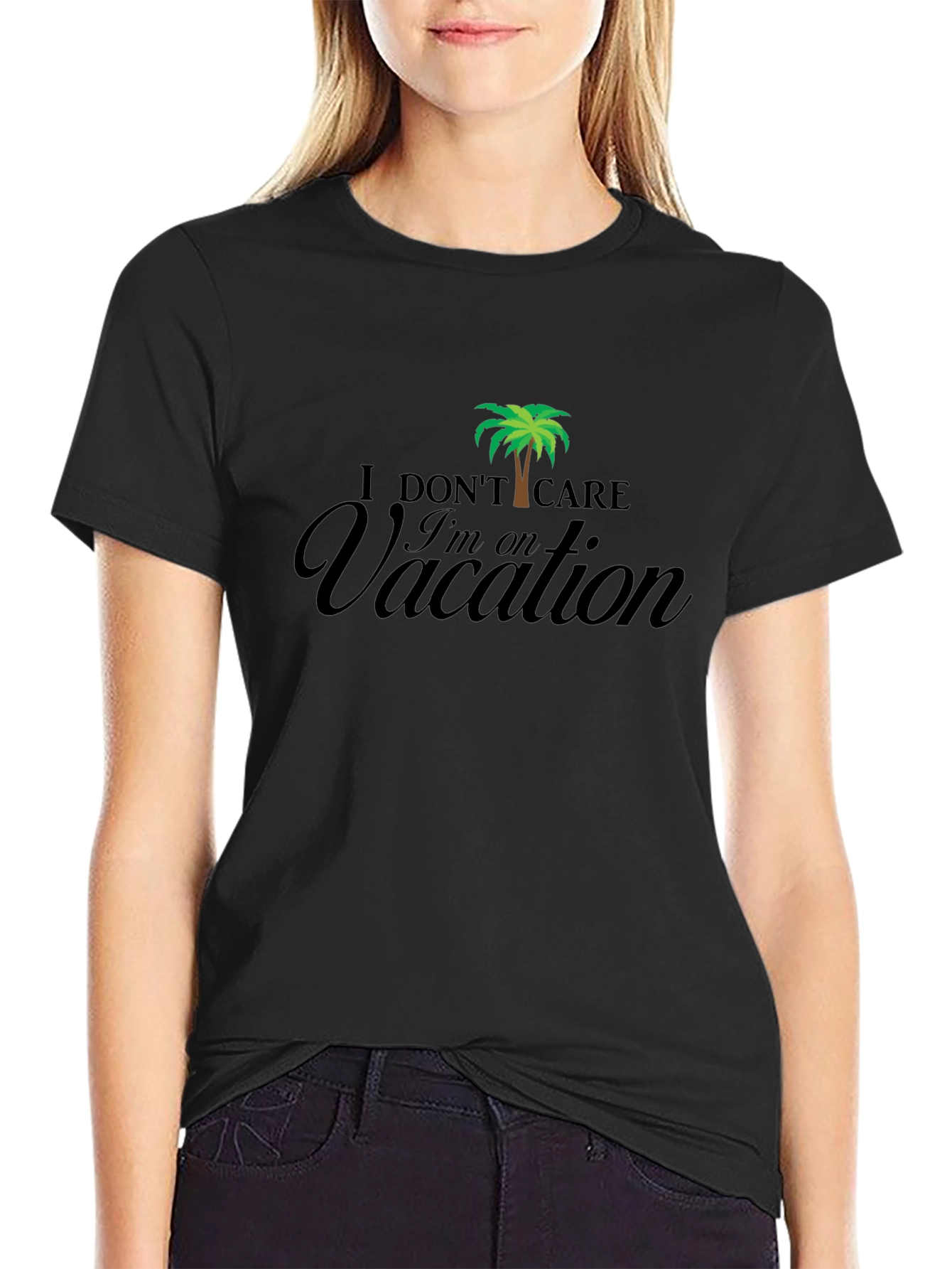 Vacation Mode T-Shirt - Relaxed Fit Black Tee