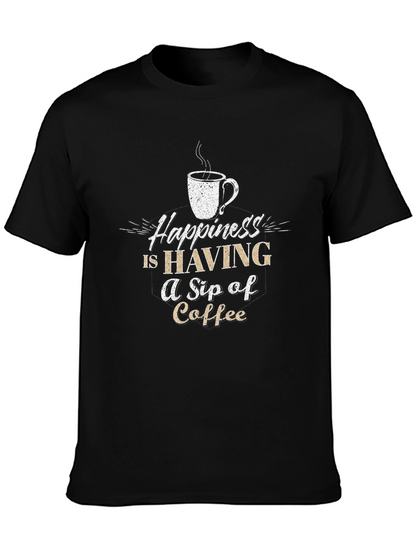 Coffee Lover Graphic Tee - Happiness Is A Sip