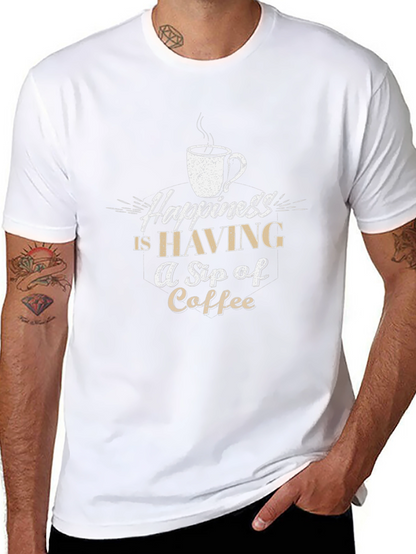 Coffee Lover Graphic Tee - Happiness Is A Sip