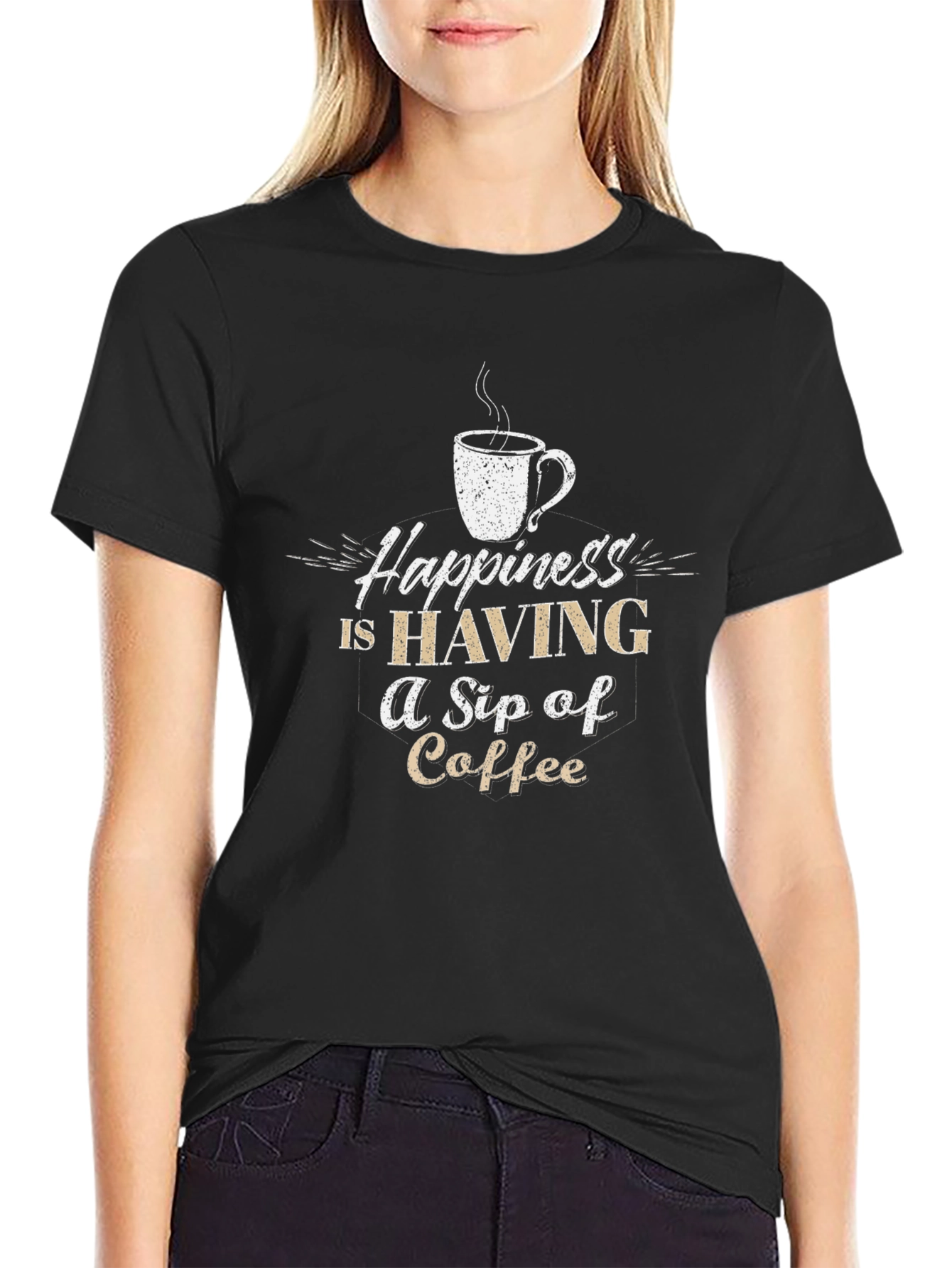 Coffee Lover Graphic Tee - Happiness Is A Sip