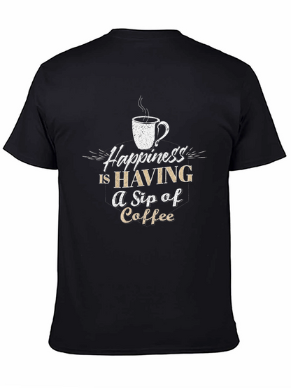 Coffee Lover Graphic Tee - Happiness Is A Sip