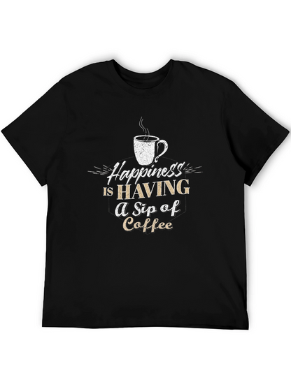 Coffee Lover Graphic Tee - Happiness Is A Sip