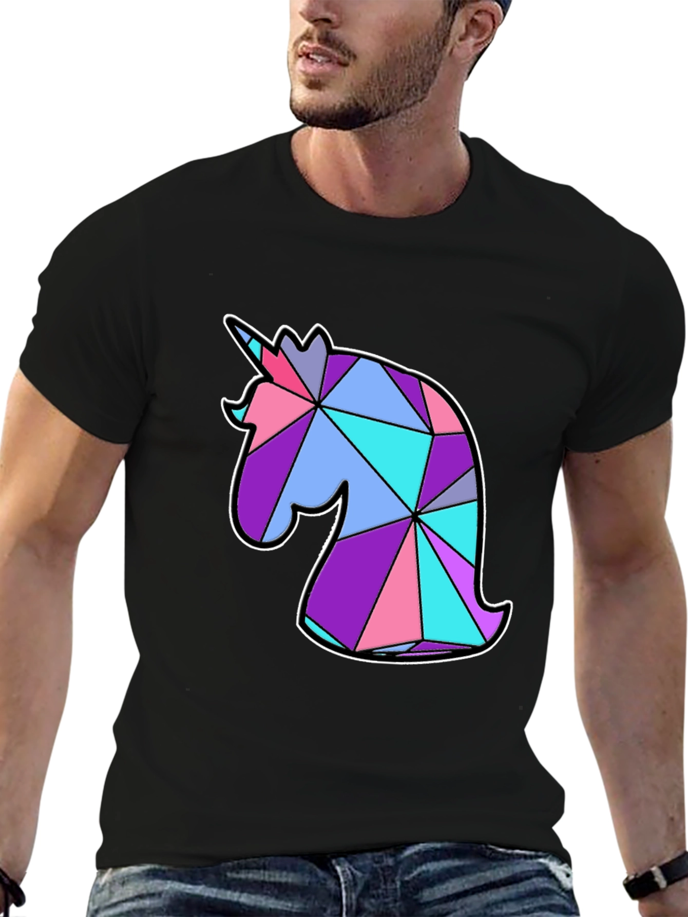 Geometric Unicorn Graphic T-Shirt