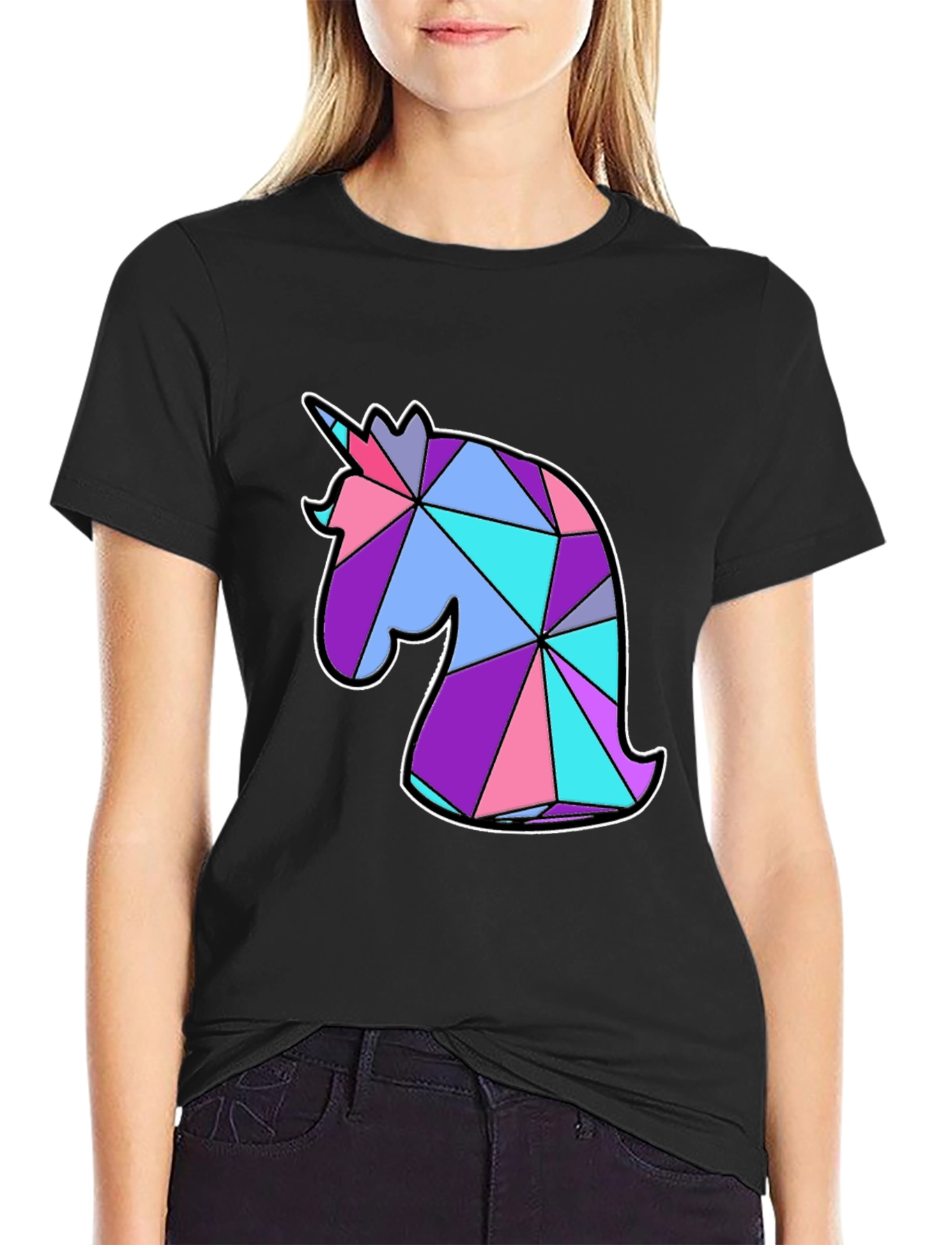 Geometric Unicorn Graphic T-Shirt