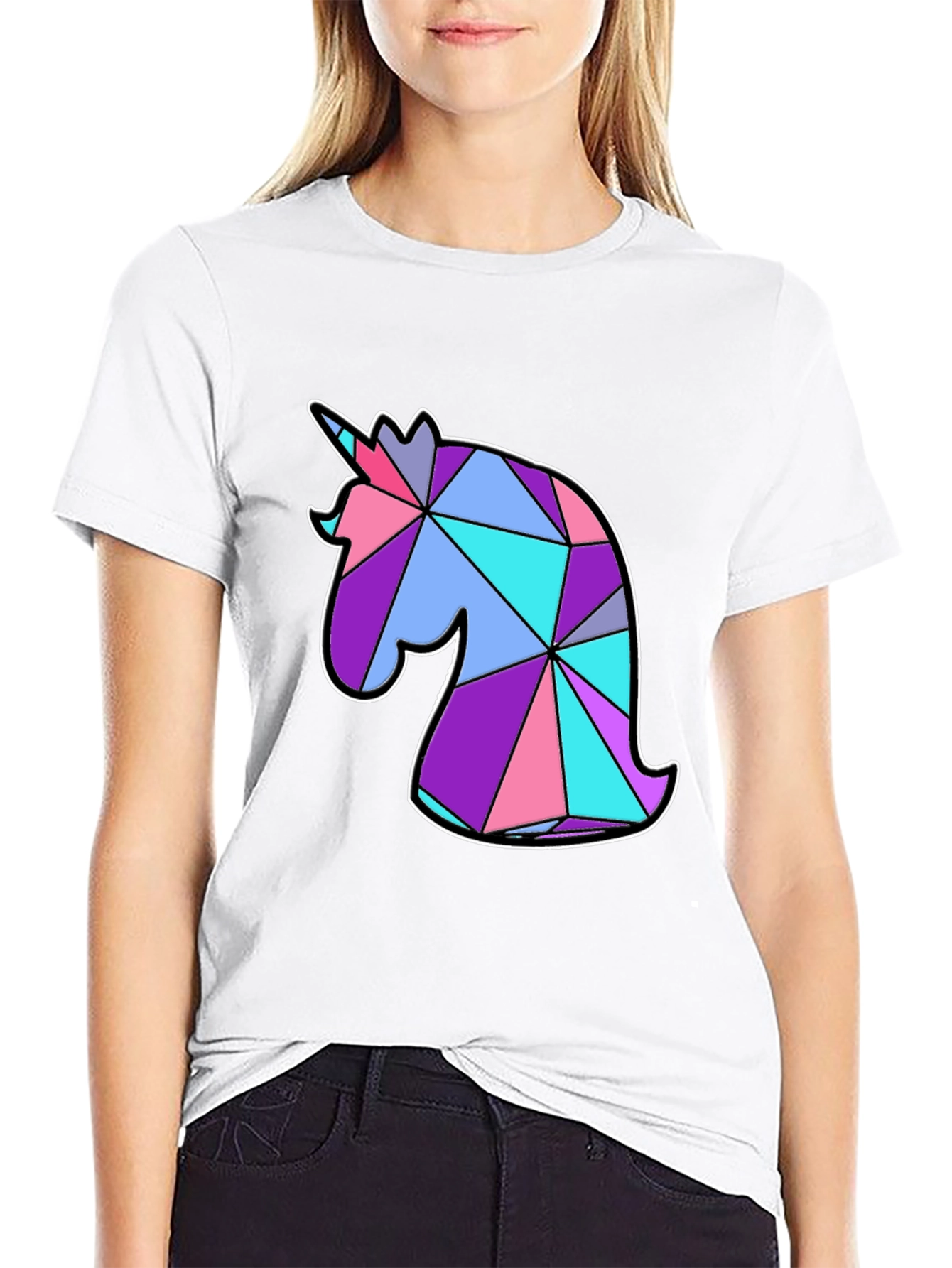 Geometric Unicorn Graphic T-Shirt
