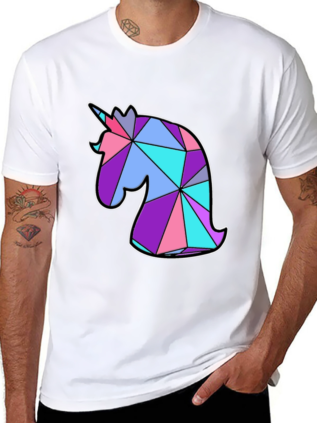 Geometric Unicorn Graphic T-Shirt
