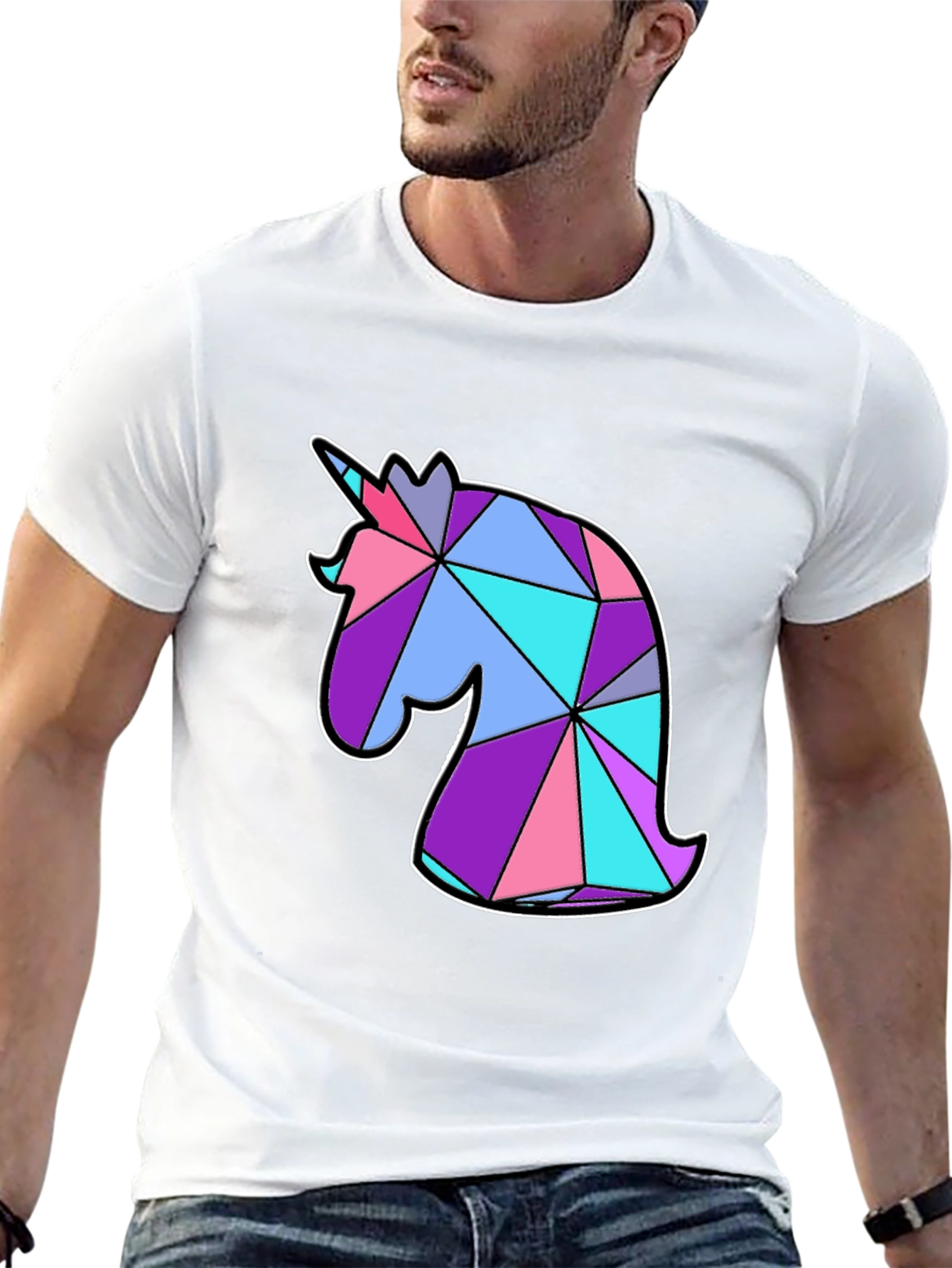 Geometric Unicorn Graphic T-Shirt