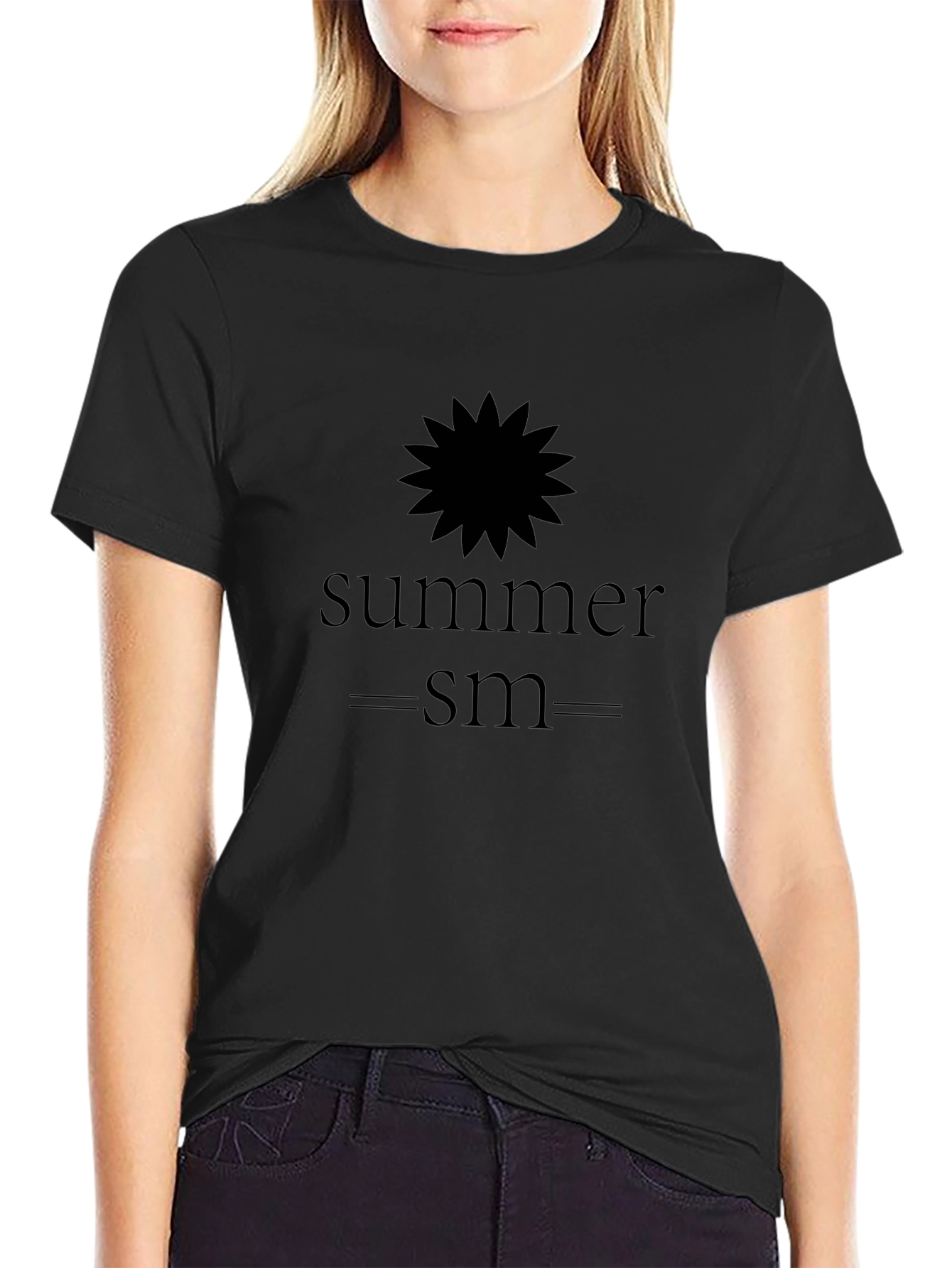 Summerism Graphic Tee - Black Cotton Blend Shirt