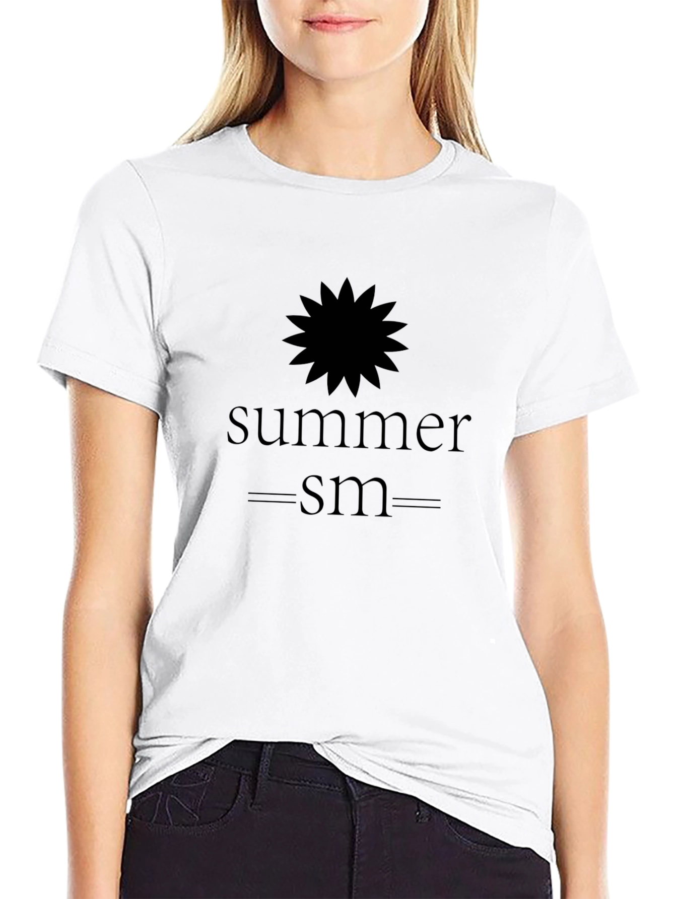 Summerism Graphic Tee - Black Cotton Blend Shirt