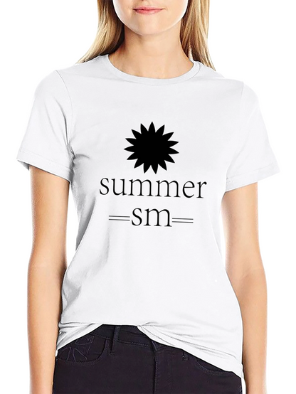 Summerism Graphic Tee - Black Cotton Blend Shirt