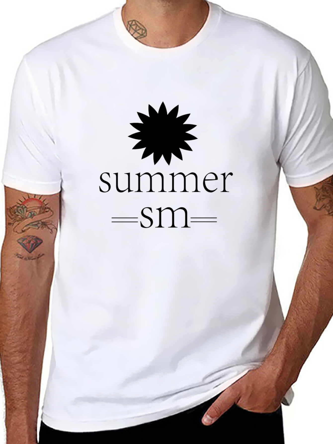 Summerism Graphic Tee - Black Cotton Blend Shirt