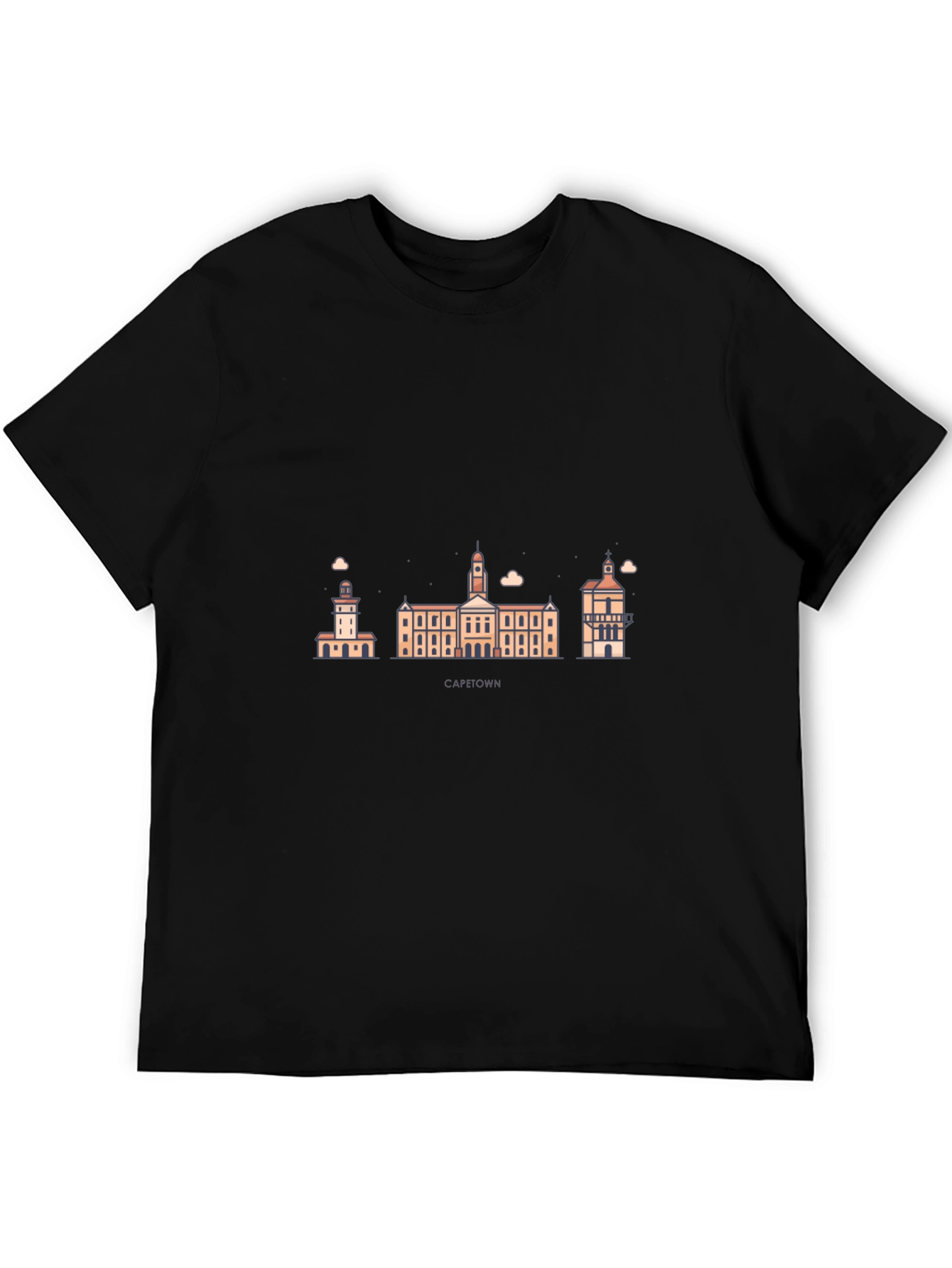 Cape Town Skyline Graphic Black T-Shirt