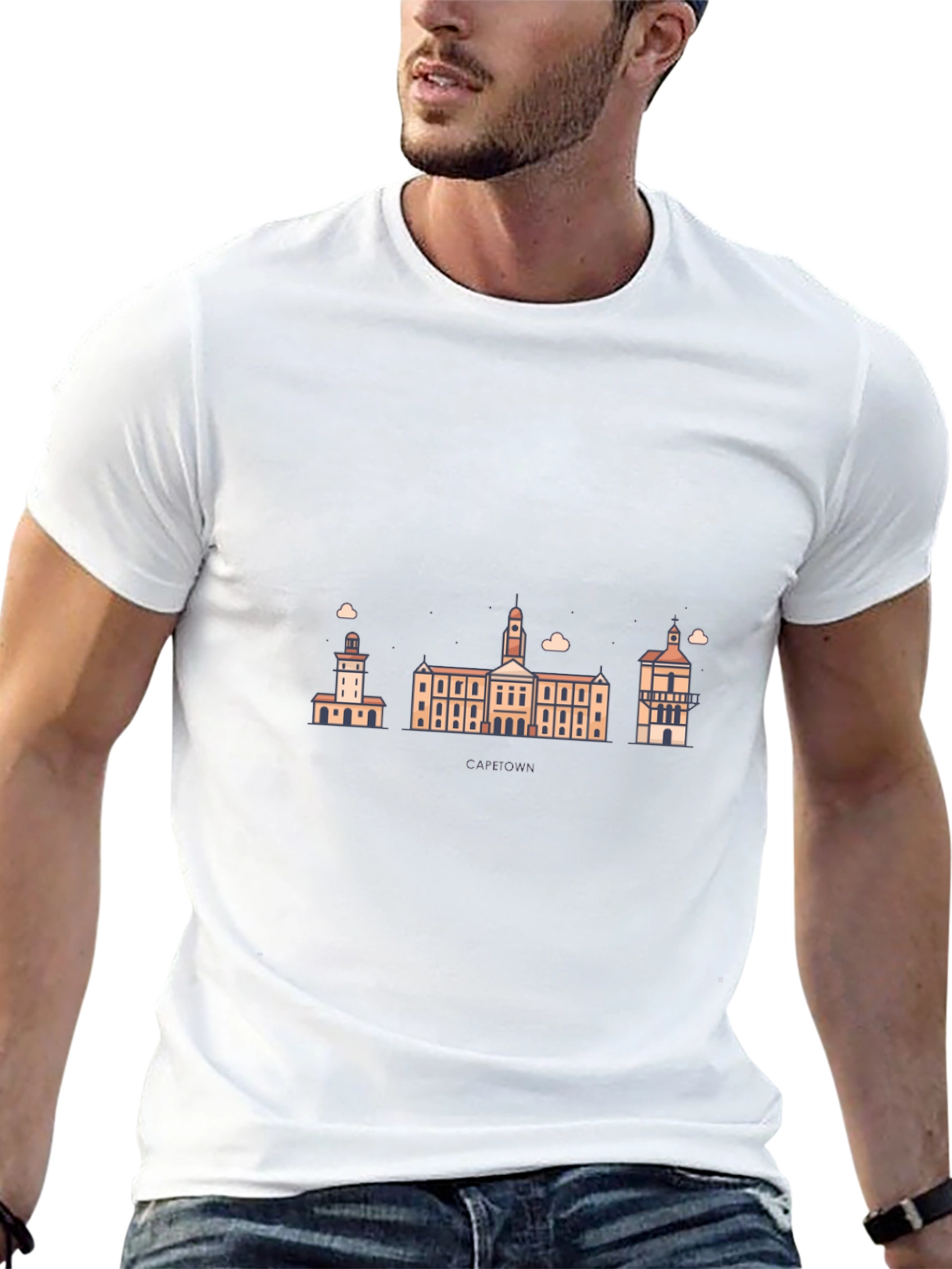 Cape Town Skyline Graphic Black T-Shirt
