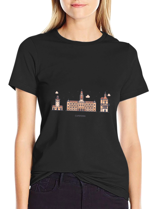 Cape Town Skyline Graphic Black T-Shirt