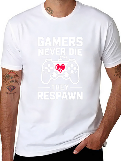 Gamers Never Die T-Shirt - Black Cotton