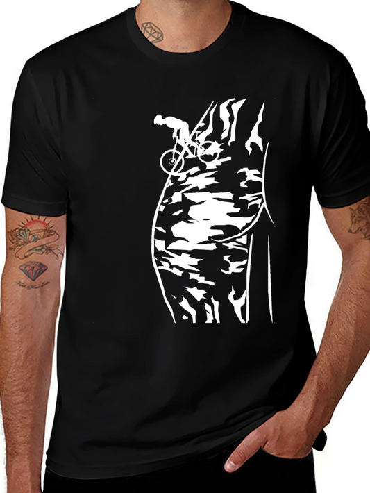 Mountain Biker Silhouette Graphic T-Shirt