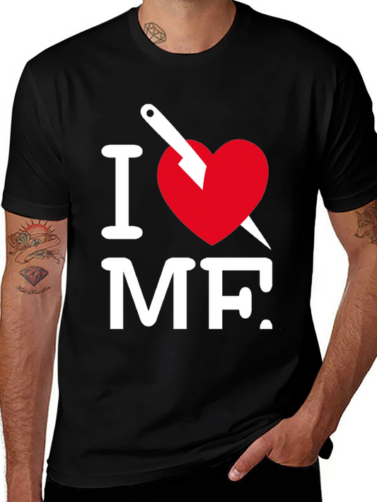 I Heart MF Graphic Tee - Black Crew Neck T-Shirt