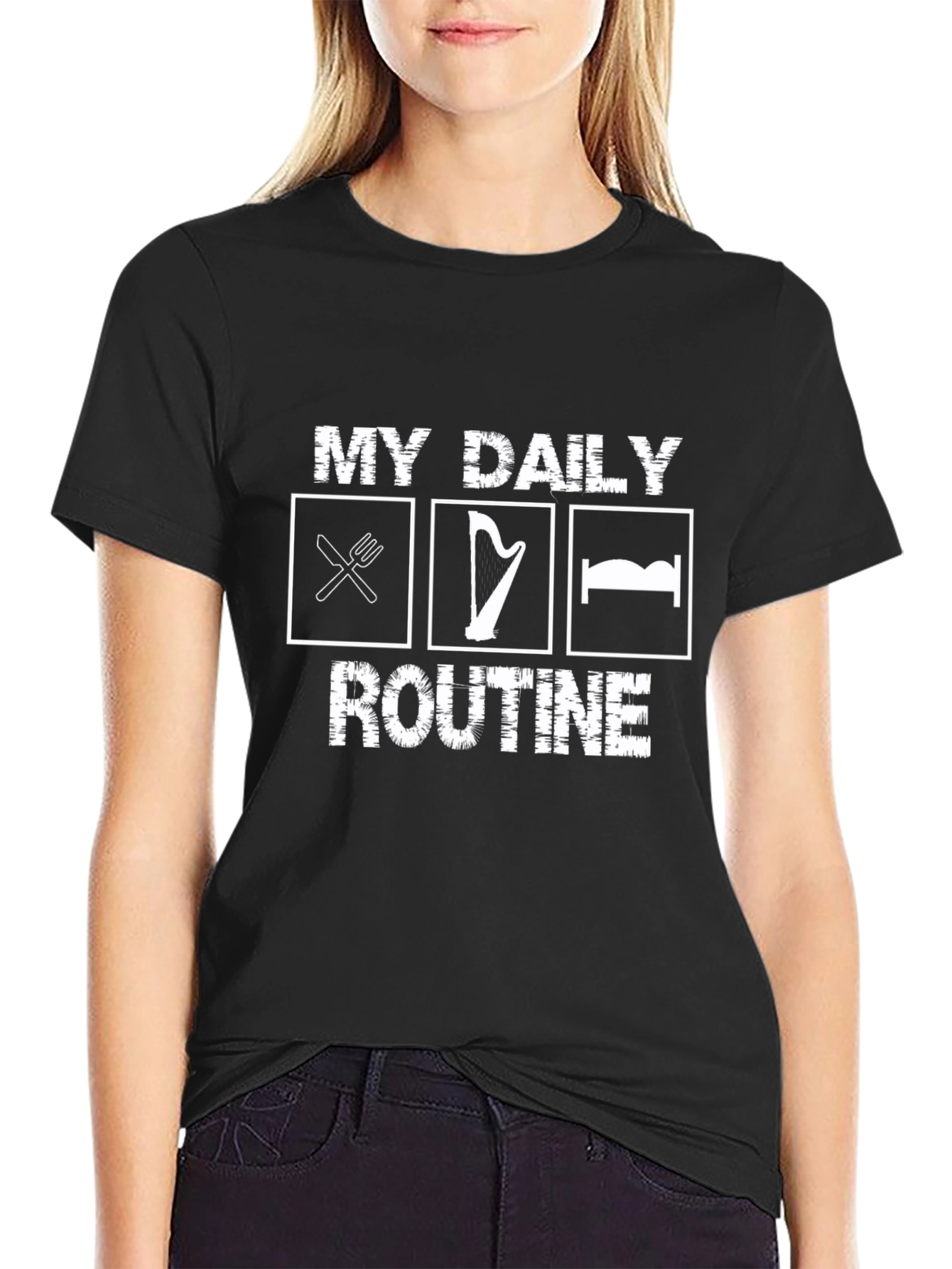 My Daily Routine T-Shirt - Eat Harp Sleep