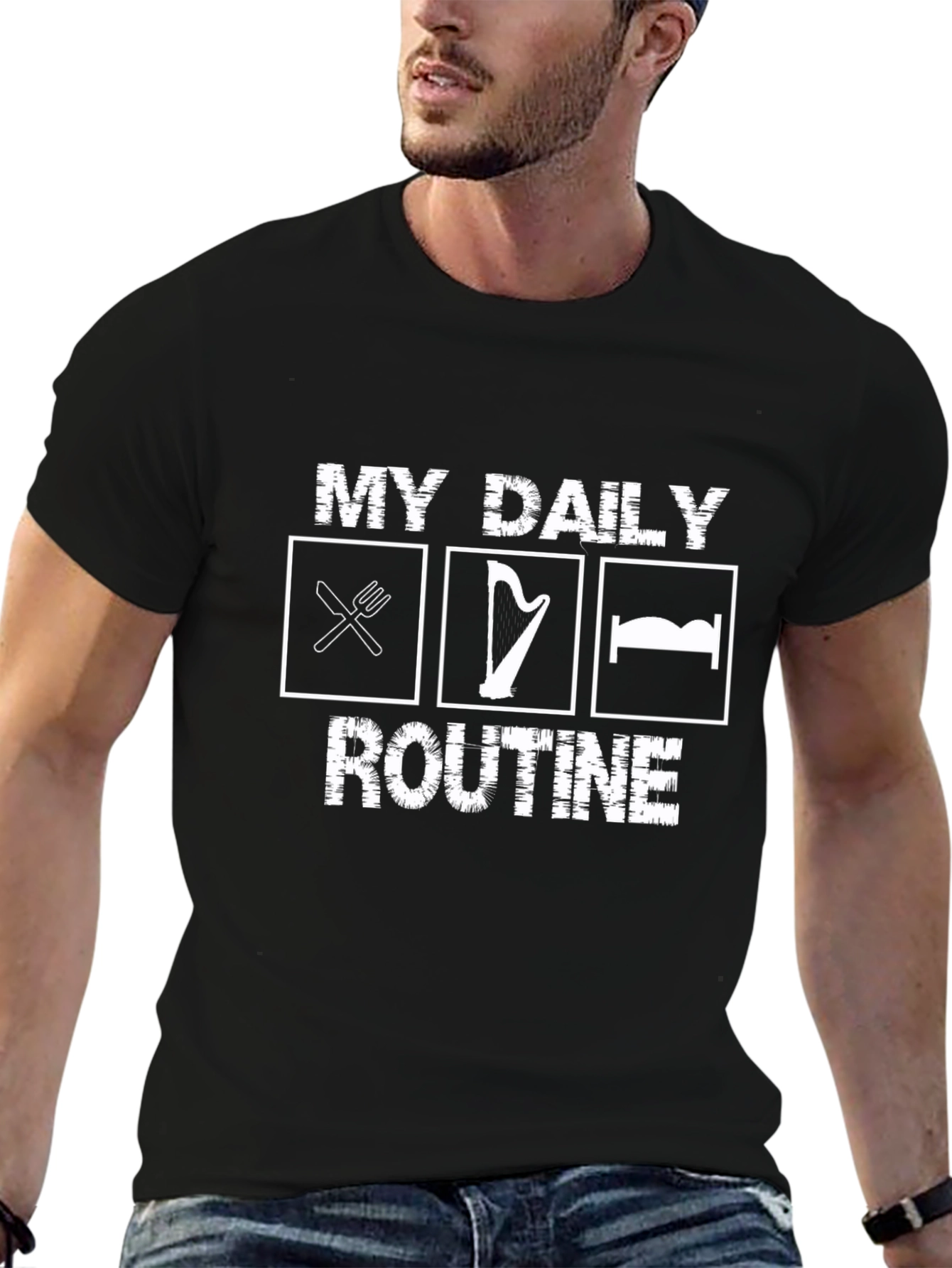 My Daily Routine T-Shirt - Eat Harp Sleep